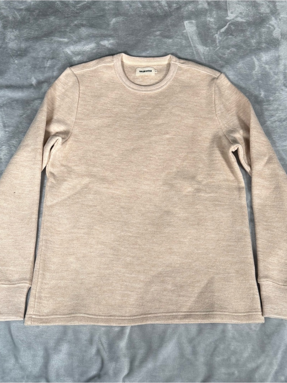Taylor Stitch The Evans Crewneck Sweater Mens 38 (Small) Wool Blend Oat Beige